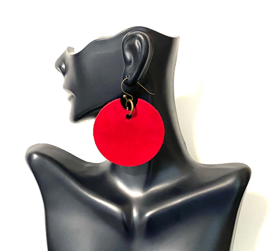 2” Hand Dyed Leather Earrings