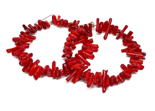 Red Coral Earrings
