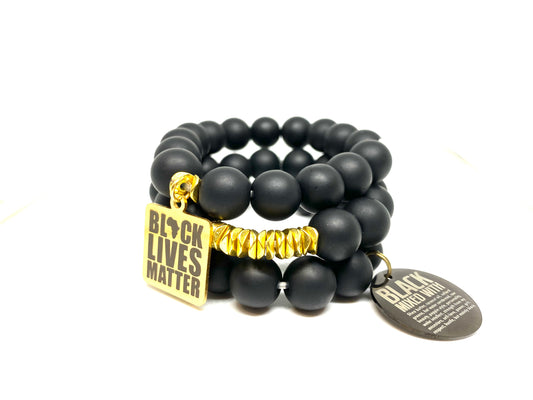 Black Lives Matter Stacked Bracelets