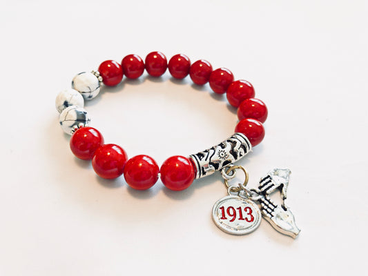 Single Delta Themed Bracelet with two charms